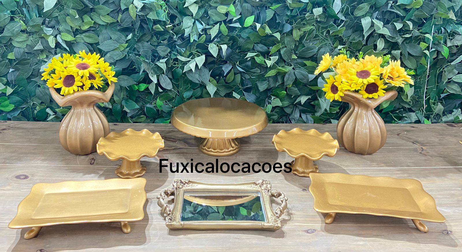 Aluguel Kit Girassol Peças dourado Fuxica Locações de Kits e